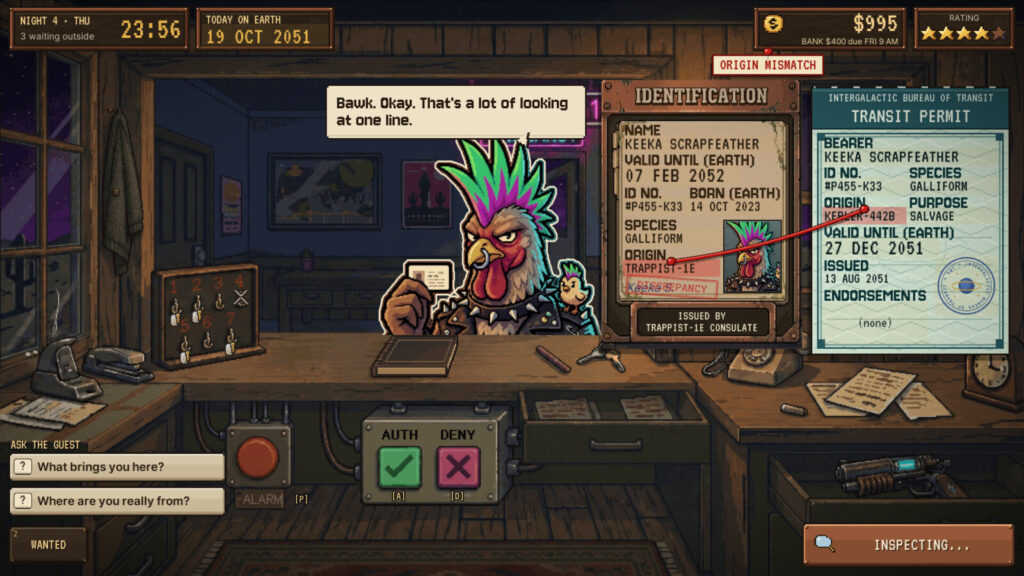 『Motel 51: Papers, Keys & Aliens』Steamで無料デモ配信中。エリア51近くのモーテルで宿泊客を審査 『Motel 51: Papers, Keys & Aliens』Steamで無料デモ配信中。エリア51近くのモーテルで宿泊客を審査